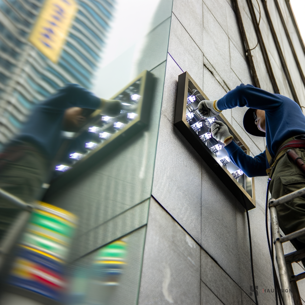 LED signage - Haus Signs installing LED channel letters in Makati