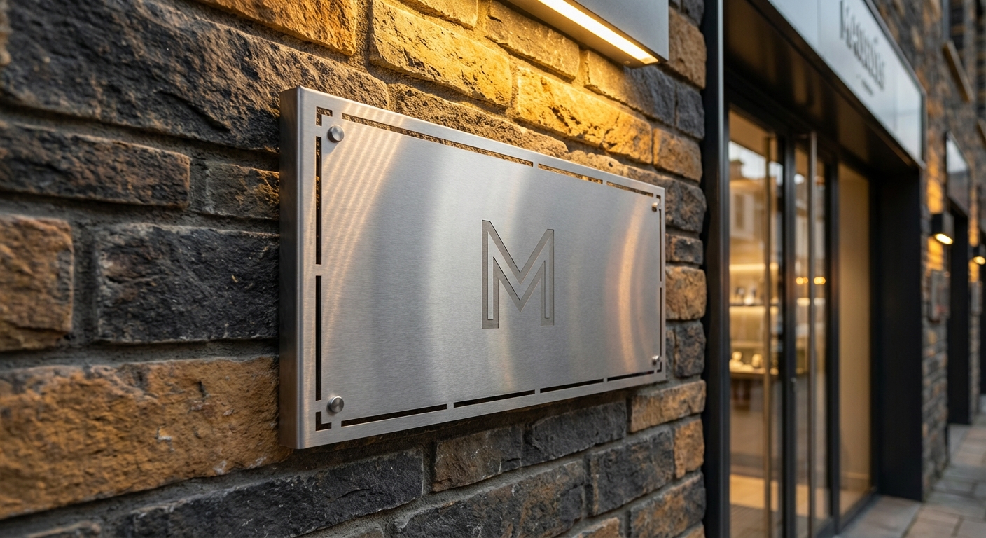 Durable Stainless Steel Signage for Premium Shops