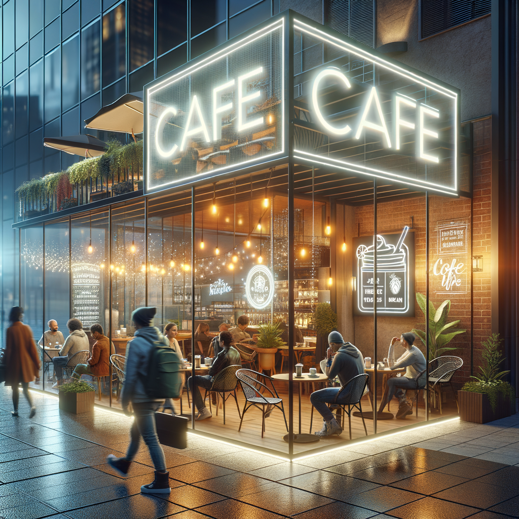 Cafe with Modern Acrylic Signage