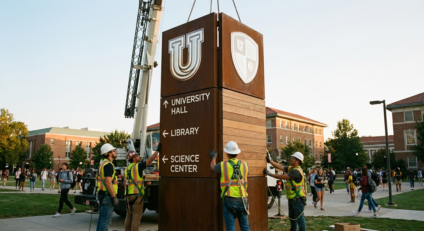 Professional Installation of Campus Wayfinding Signage